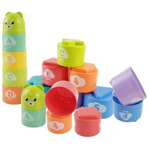 Spielzeug für Babys Stack Cup – stapelbare Tassen für Babys | stapelbare Becher für Kaninchen | stapelbare Tassen | logisches Trainingsspiel | stapelbares Spielzeug für Kinder ab 6 Jahren von Générique