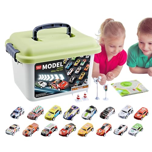 Spielzeugauto-Set – Die kleinen Autos rückwärts rückwärts, STEM Modellautos mit Reibung, Spielzeugauto aus Legierung für Spaß drinnen und draußen im Maßstab 1:64 von Générique