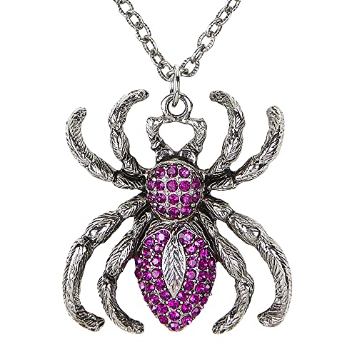 Widmann 03514 - Halskette Spinne, mit lila Strass, Schmuck, Halsband, Vampirin, Halloween, Karneval, Mottoparty von W WIDMANN MILANO Party Fashion