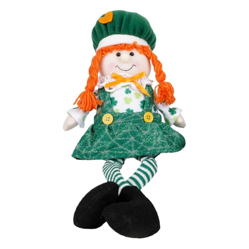 St. Patrick's Day Stuffed Doll, Long Legs Plush Doll Decoration, Sitting Position St. Patrick's Plush, Festive Irish-Themed Plush Doll, Holiday Table Centerpiece Doll, St. Patrick's Day Room Decor von Générique