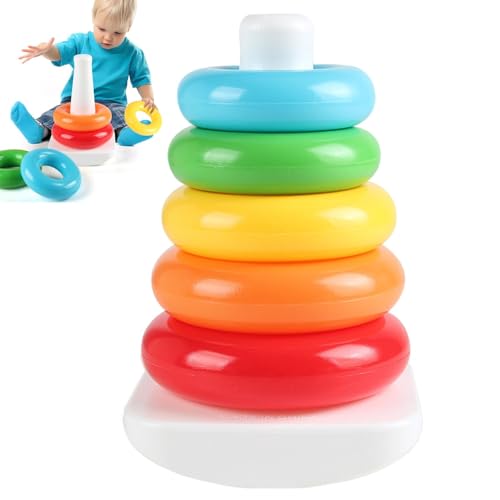 Stapelspielzeug, bunte Ringe, Spielzeug für Kleinkinder, Stapelturm frühes Lernen, frühes Lernen, Stapelturm für frühes Lernen, Spielzeug-Stapelturm, Stapler von Générique