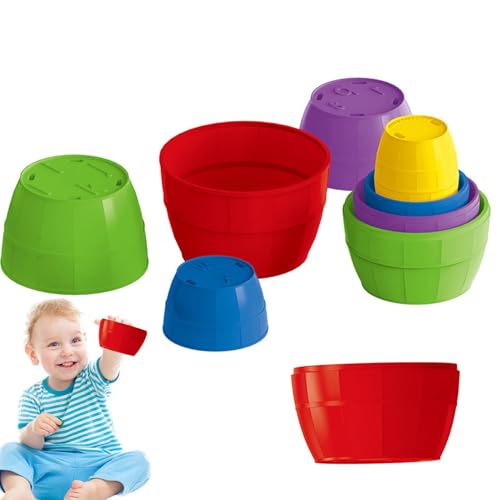 Stapeltassen für den , stapelbare Tassen – sensorisches Training für Wasserspiel, buntes Stapel-Trainingsspiel, Badespielzeug für Stapeltassen für den , stapelbare Tassen – sensorisches Training für Wasserspiel, buntes Stapel-Trainingsspiel, Badespielzeug für von Générique