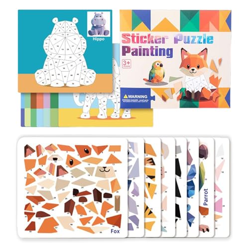 Sticker-Puzzle-Buch | 3D-Aufkleberbücher zum Lernen von Tieren – kreative Lernspiele, Tiere, Cartoons, Fahrzeug, Haus, Kindergarten Sticker-Puzzle-Buch | 3D-Aufkleberbücher zum Lernen von Tieren – kreative Lernspiele, Tiere, Cartoons, Fahrzeug, Haus, Kindergarten von Générique