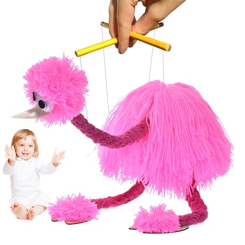 Straußenpuppe, Handpuppen mit Straußenseilen – interaktive und realistische Straußenpuppen, handgefertigt, Handpuppen für Handpuppen von Générique