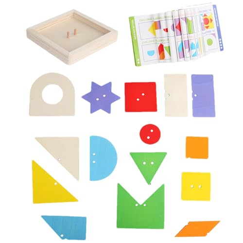 Suchbegriffe RT Spielzeug zum Sortieren und Stapeln, Puzzle mit geometrischen Blöcken aus Holz, geometrisches Puzzle, pädagogisches Puzzle, Stapelspiel für Sortierspielzeug, geometrische Blöcke für von Générique