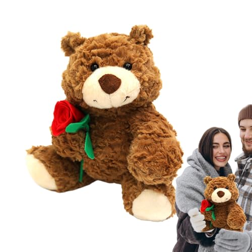 Teddybär zum Valentinstag - Entzückender Teddybär 24 cm für Weihnachten, Geburtstag | Teddybär Valentinstag Valentinstag - Kuscheltier Valentinstag - Kuscheltier Valentinstag Valentinstag von Générique