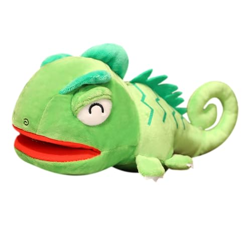 Tier-Handpuppen – Chamäleon-Plüschspielzeug, interaktive Reptilienpuppe | Realistische weiche Eidechsenpuppe, beweglicher Mund, handgemachter Plüsch, pädagogische Simulation zum Spielen von Tier-Handpuppen – Chamäleon-Plüschspielzeug, interaktive Reptilienpuppe | Realistische weiche Eidechsenpuppe, beweglicher Mund, handgemachter Plüsch, pädagogische Simulation zum Spielen von von Générique