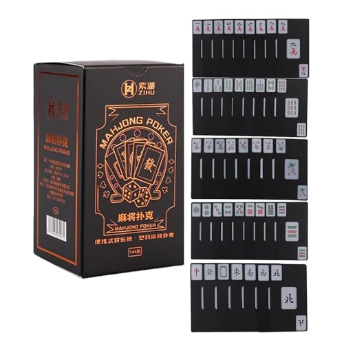 Traditionelle Mahjong-Karten, Mahjong-Kartenspiel, Mahjong-Karte, wasserdichte PVC-Mahjong-Karte für Reisespiel, traditionelle Mahjong-Karten, geräuschlose Mahjong-Karten für Erwachsene, lustige von Générique