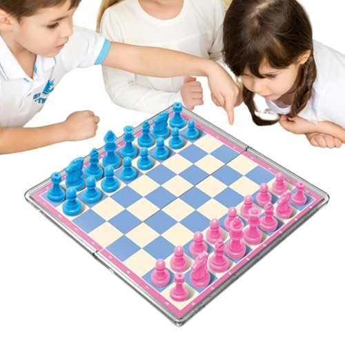 Travel Chess Set, 5,91 Zoll Magnetic Folding Crystal Chess Board, Family Game Educational Toy, Puzzleteile für Jugendliche & Erwachsene, Home & Reisen, widerstandsfähiges Design, Bit für Stabilität von Générique