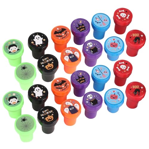 Trick or Treat Stempel, Halloween Stempelset | Halloween Selbstfärbendes Stempelsortiment 24 Stück | Gruselige und niedliche Spielpreise, Cartoon-Partygeschenke für Hal Trick or Treat Stempel, Halloween Stempelset | Halloween Selbstfärbendes Stempelsortiment 24 Stück | Gruselige und niedliche Spielpreise, Cartoon-Partygeschenke für Hal von Générique