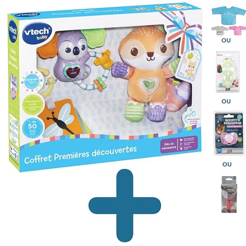 VTech Geschenkset zur Geburt, erste Entdeckungen – Kuscheltier Fuchs aus Plüsch + Koala interaktiv + Stimulationskarten für die Vorstellungskraft / Geschenkset zur Geburt Baby Shower/Geschenkset zur von Générique