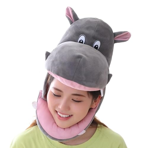 Weicher Plüsch, Hippo, Tier-Themenpartys, Funny Cosplay Props, Cosplay, Hippo Hat, Breathable Hippo Hat, Plüsch, Hippo Headwear, Funny Halloween Hat, Tier Cosplay Kostüm, Hippo Headwear Hut für von Générique