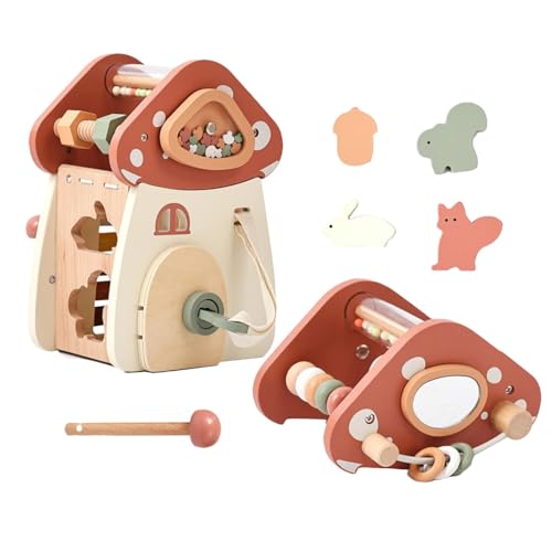 Wooden Activity Mushroom, Mushroom Matching Toy, Kids Learning Toy, Preschool Mushroom Toy, Holz Activity Mushrooms Toys for Preschool Kids, Shape-Matching Learning with Music-Playing Feature von Générique