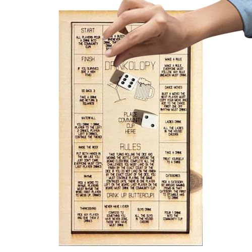 Wooden Drinking Game Dice, Family Drinking Dice Game, Adult Drinking Party Game, Portable Dice Games for Drinkers Challenges for Adults, Family Occasions, Friends Party von Générique