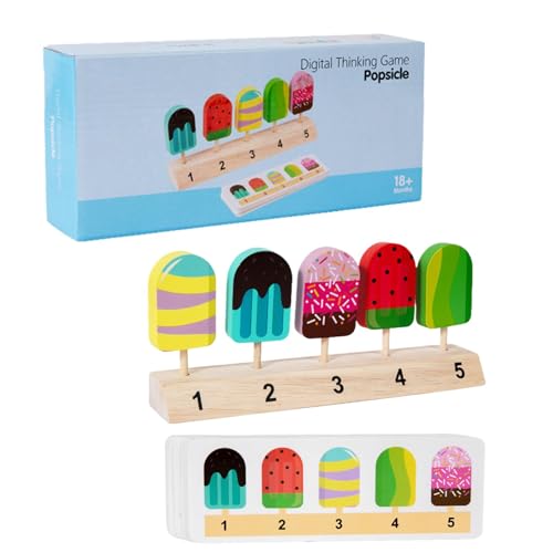 Wooden Ice Cream, Pretend Toy, Wooden Popsicle Toy, Kids Puzzle Toy, Pretend Wooden Popsicle Puzzle Toys for Kids, Perfect for Pairred Learning and Holiday Like Christmas and Birthdays von Générique