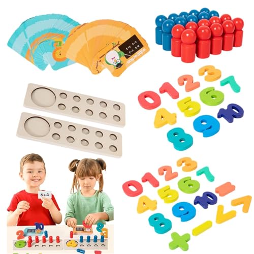 Wooden Learning Toys, Kindergarten Math Games, Fun Math Manipulative, Counting Toys, 22,4 x 6,4 cm, Lernspielzeug und lustige Math-Spiele für frühes Lernen bei Home und Family Playtime von Générique