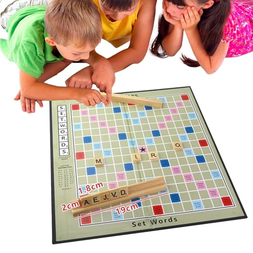 Word Chess, Spelling Board, Family Game, Wooden Chess, Board Game, Words Spelling Wooden Antik Chess, Family Game Nights Joy Eltern-Kild Interaktionsboard Chess for Traveling, Klassenzimmer von Générique