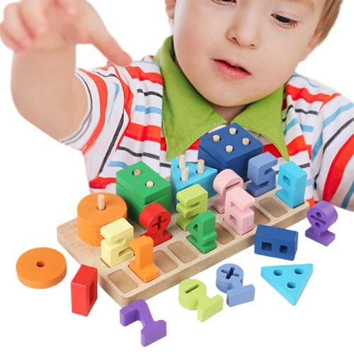 Zahlen-Puzzle aus Holz, Formensortierer aus Holz | Sortierer von Bausteinen aus Holz, digitales Spielzeug für Kleinkinder, Zählspielzeug zur Entwicklung der Fantasie, von Générique