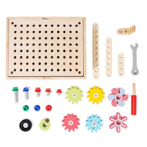 Zahnradspiele für – Drehbrett aus Holz mit Zahnrädern | Multifunktionsspielzeug für die Entwicklung kritischen Denkens für Schulen und Kindertagesstätten Zahnradspiele für – Drehbrett aus Holz mit Zahnrädern | Multifunktionsspielzeug für die Entwicklung kritischen Denkens für Schulen und Kindertagesstätten von Générique