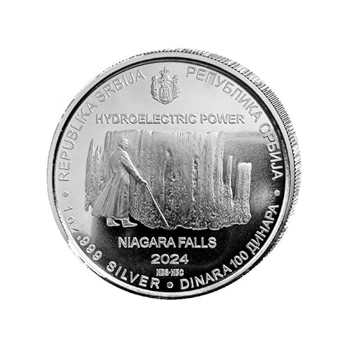 1 oz Silbermünze Serbien - Nikola Tesla Niagara Falls (Hydroelectric Power) 2024-1 Oz Silber Silver Coin von Generisch