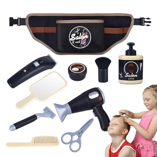 10-Teiliges Friseurset Für Kinder - Nachahmung , Spielhaus, Friseur | Gürteltasche, Haarschnitt, Multifunktionales Spielzeug, Kinder-Friseurset, Kinder-Styling- von Generisch