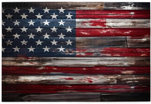 1000 Teile Puzzles für Erwachsene Vintage USA Amerikanische Flagge Holzpuzzles Herausfordernde Puzzlespiele für Jugendliche Geschenke 1000 Teile Puzzles für Erwachsene Vintage USA Amerikanische Flagge Holzpuzzles Herausfordernde Puzzlespiele für Jugendliche Geschenke von Generisch
