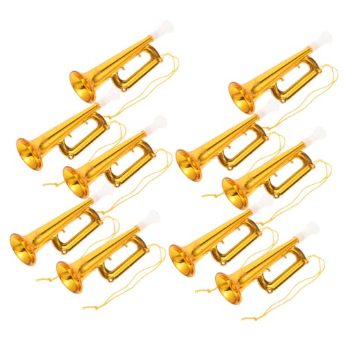 10St Konzert Trompete Lärm Musikalisches für Kleinkinder Horn musikinstrumente Musical Instruments spielzeuge Trompetenmodelle jubelnde Stütze Abs Golden Generisch von Generisch