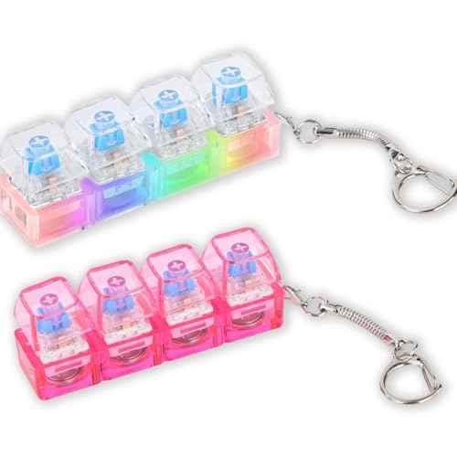 2 Pcs Keyboard Fidget Toy, Keyring Fidget Keychain with Light, Stress Relief Toy for Adults and Kids, Funny Keyboard Clicker Decompression Gift for Boys and Girls 2 Pcs Keyboard Fidget Toy, Keyring Fidget Keychain with Light, Stress Relief Toy for Adults and Kids, Funny Keyboard Clicker Decompression Gift for Boys and Girls von Generisch