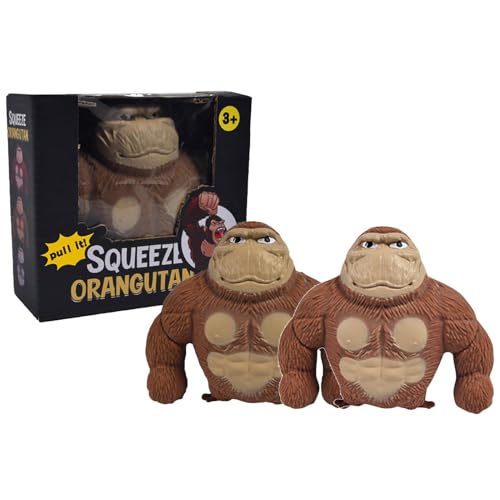 2 Stück Stretch Gorilla Stresstoy | 12,5 cm Squishy Monky Toy | Elastisches Monkey Stress Spielzeug | Stretch Monkey zum Stressabbau | Gorilla Sensor Fidget Toys für Kinder und Erwachsene von Generisch