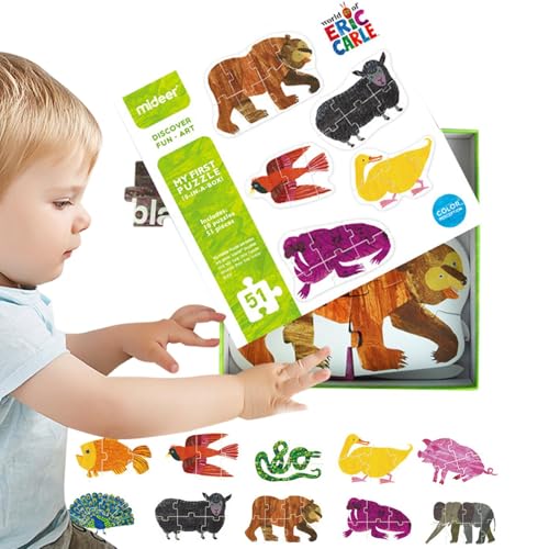 2 Tierpuzzles für Kleinkinder, Bunte Tierformenpuzzles,Buntes Puzzle-Spielzeug-Set | Multifunktionale Tierpuzzles für Zuhause, Kindergarten, Schule von Generisch