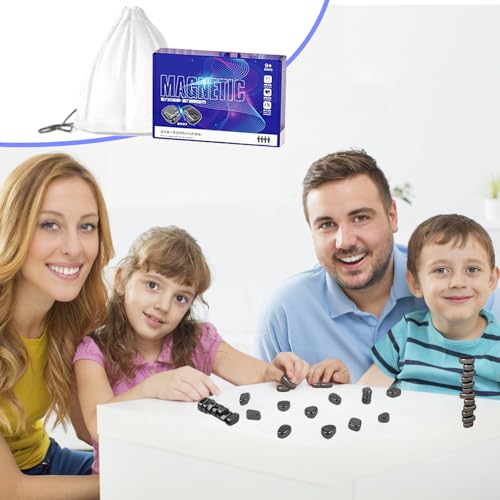 Generisch 20 PCS Magnetisches Schachspiel für Reisen, Tragbares Schachbrett mit magnetischen Steinen und Spielseil, ideal für Familienfeiern und Partys ab 9 Jahren von Generisch