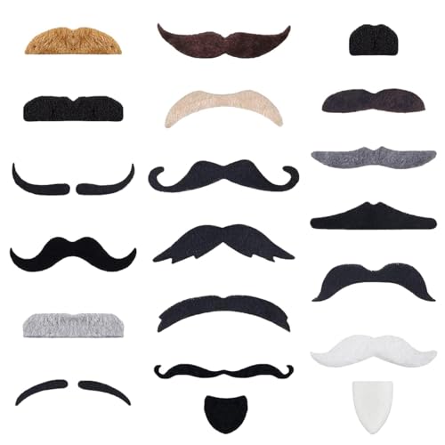 20-teiliges Halloween-Bart-Requisiten-Set, kurzes Samtmaterial, mehrere Farben und simulierte Bärte, geeignet für Maskerade, Geburtstagsparty, Kostüm und Aufführungen 20-teiliges Halloween-Bart-Requisiten-Set, kurzes Samtmaterial, mehrere Farben und simulierte Bärte, geeignet für Maskerade, Geburtstagsparty, Kostüm und Aufführungen von Generisch