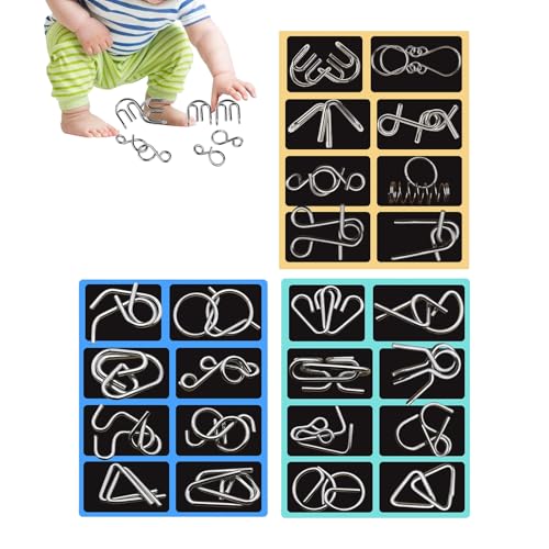 24 Teile Knobelspiele Metall, Metalldraht Puzzle, Metallpuzzle Metallknobellei Set Denkaufgabe Test Lernspielzeug Party Mitgebsel Kindergeburtstag Für Familien Kinder 24 Teile Knobelspiele Metall, Metalldraht Puzzle, Metallpuzzle Metallknobellei Set Denkaufgabe Test Lernspielzeug Party Mitgebsel Kindergeburtstag Für Familien Kinder von Generisch