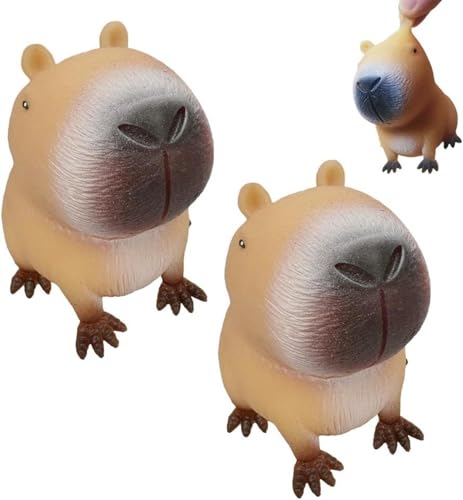 2X Capybara Anti Stress Spielzeug, Dekompressions Capybara, Squeeze Stress Relief Toys Squeeze Toys Squishy Capybara, Anti Stress Spielzeug, Kapybara Kugelfisch Anti Stress Stressbälle Squishy Fidget von Generisch