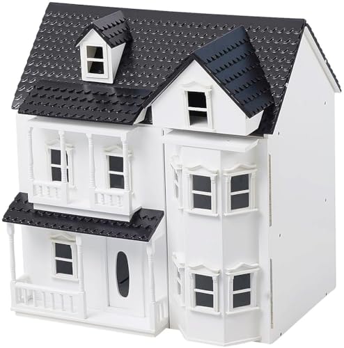 Kinder Puppenhaus 3-stöckiges, hölzernes Kinder Puppenhaus mit großem Dachboden, große Räume mit Treppe, großes Pretend Play DIY Puppenhaus Geschenk für 3-7 Jahre alt-Wooden Doll House von Generisch