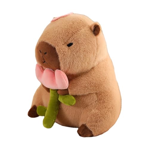 30–40 Cm Großes Capybara Plüschtier - Capybara Stofftier Mit Tragbarem Brothut | Capybara Trägt Schildkrötenspielzeug | Meerschweinchen Spielzeug Heimdekoration | Capybara Meerschweinchen Spielzeug von Generisch