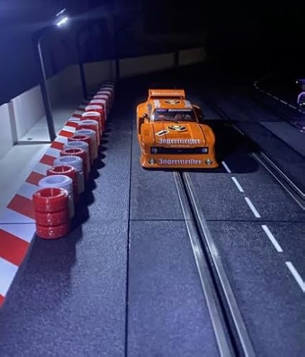 30 Stück Reifenstapel Slotcar kompatibel Carrera digital 132/124 Slotcar Bahn Dekoration (Rot/Weiß) von Generisch