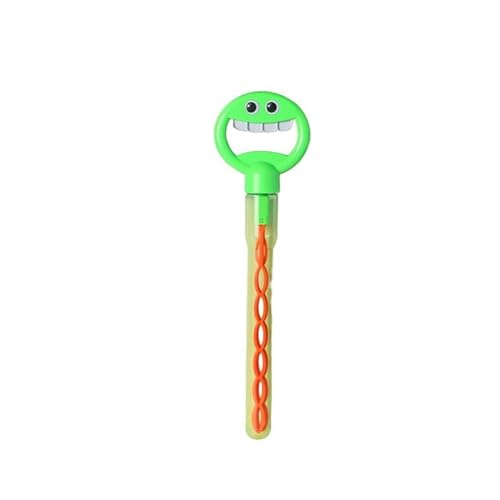 32 Hole Smiling Face Bubble Wand with Bubbles Refill, 2024 New Children's Bubble Wands Toy, Smiling Face Bubble Stick for Summer Toy Party Favor, Outdoors Activity, Birthday Gift (Green) von Generisch