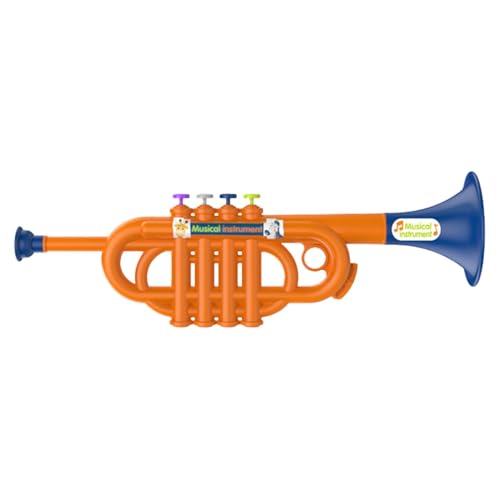 32x10.2x9.9 Cm Tragbare Trompete Horn Spielzeug ABS Musikspielzeug Für Kinder Kleine Trompete Frühkindliches Musikinstrument Simuliert Kindermusikinstrumente Kreatives Musikalisches Trompetenspielzeug von Generisch