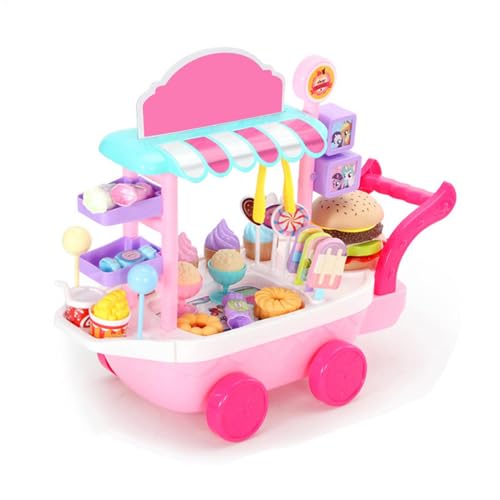 36-teiliges MiniCharming Candy Cart Toy Set, Marktstand Kinder, Verkaufsstand Kinder, Eisdiele Spielzeug, Eiswagen Kinder, Bunter Kinder-Business-Wagen Für Die Entwicklung Und Das Lernen Von Kindern von Generisch