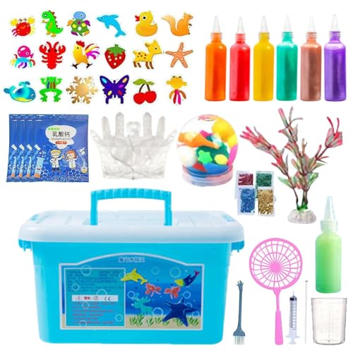 Aqua Fairy Set, Kreativ Set, Creature Kinder Elf Toy Kit, Magischer Wasserelfe Set, Bunte Meerestiere Spielzeug, Kreatives Geschenk für Mädchen 4 5 6+ von Generisch