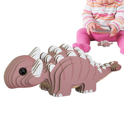 3D-Dinosaurier-Puzzle,Dinosaurier-Puzzle - Papier-Rätsel-Tier-Puzzle-Brettspielzeug,Tierbausteine, Vorschul-Lernspielzeug, Lernspielzeug für Kinder, und Mädchen von Generisch