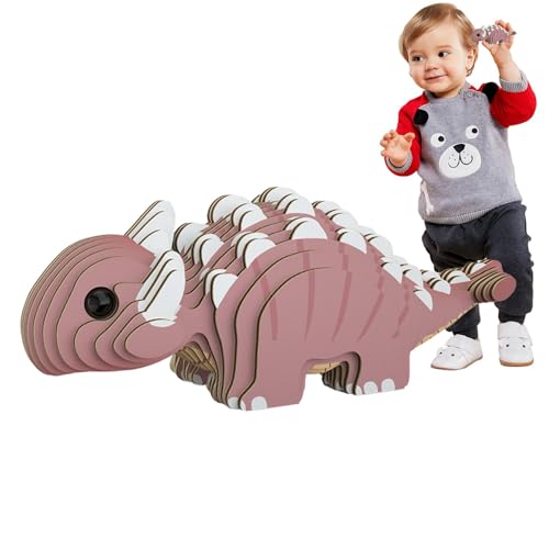 3D-Dinosaurier-Puzzle,Dinosaurier-Puzzle - Papiertier-Puzzle-Brettspielzeug,Tierbausteine, Lernspielzeug, Hand-Auge-Koordinationstraining für Kinder ab 6 Jahren von Generisch