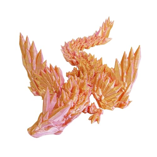 3D Drache 3D Druck Drache, 20CM 3D Drache beweglich 3D gedrucktes drachenei Drachen Spielzeug 3D Druck Drache beweglich für Erwachsene Kinder Geschenke Spielzeug (F) von Generisch