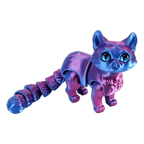 3D Gedruckte Katze, 3D Gedruckte Flexible Artikulierte Katzenfigur, Sammelkatzen Tiere Modell, Zappelspinnerspielzeug für Angstlinder Fidget-Spinner-Spielzeuge zur Linderung von Angstzuständen von Generisch