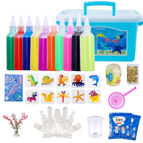 3D Magic Gels Kit - Wassertierperlen-Kit | Magisches Wasserelfen-Wassertier-Perlen-Set, Kreatives 3D-Magie-Gel-Tierperlen-Set, Lustige Form, Handgefertigtes Wasserperlen-Spielzeug Für Kinder, Weihnach von Generisch