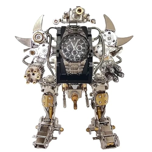 3D Metallpuzzle Roboter, Uhrenständerhalter, 3D Metallpuzzle, Mecha, Mechanischer Mecha Modellbausatz, Zusammenbau, 3D Puzzle, Schreibtischspielzeug, DIY Puzzle, Konstruktionsspielzeug Erwachsene von Generisch