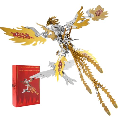 3D Metallpuzzles für Erwachsene, Puzzle 3D Phoenix Metall Modellbausätze, Herausfordernde Brain Teaser Metallpuzzles für Männer Hobbys, kreative Geburtstagsgeschenke (B) von Generisch