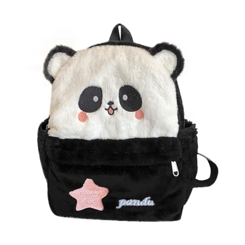 【3D Mini Rucksack】Perfekte süße Schultasche für Mädchen Entzückendes Tier-Cartoon-Design für Schulreisen und den täglichen Gebrauch, praktische und pelzige Tasche BJN790 (Schwarz, Einheitsgröße) von Generisch