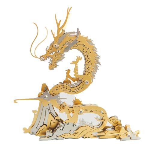 3D Puzzle Metall Modellbau Drachen, 3D Metall Puzzle Modellbausatz Mechanische Montagemodelle 90 Teile -Golden von Generisch